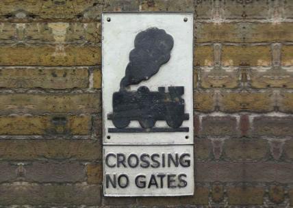 Level crossing train sign